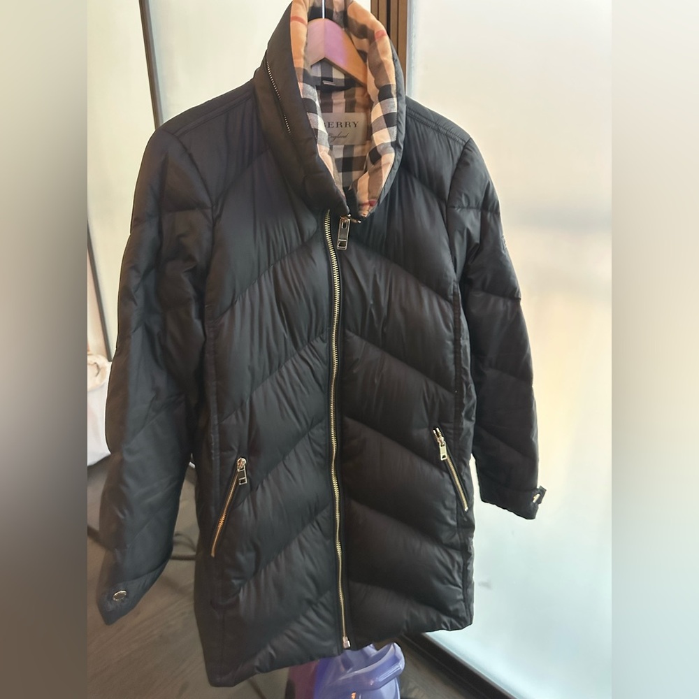 Burberry Chevron Quilted Down Jacket Large